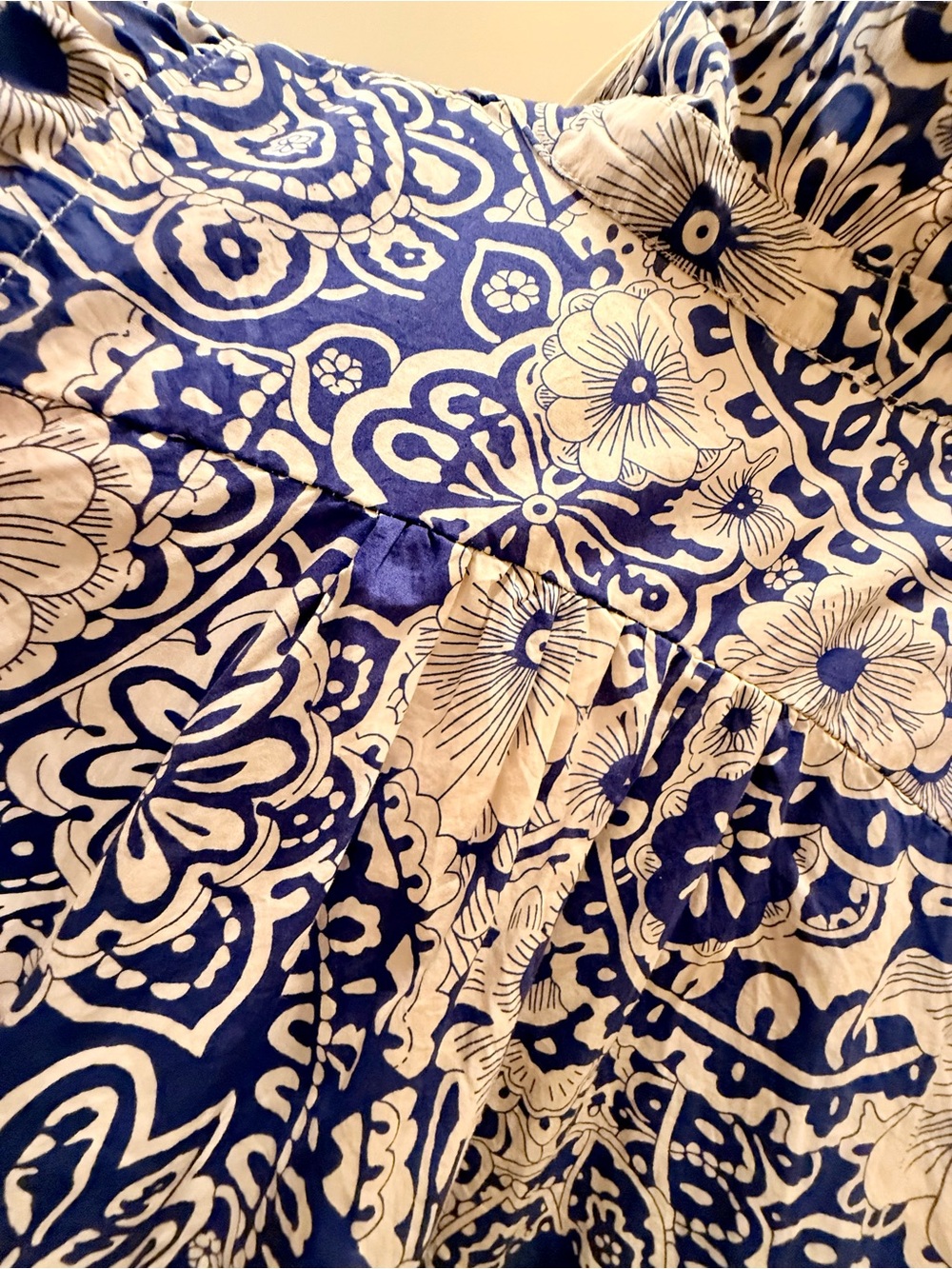 UMgee Blue & White Floral Print Women’s flutter sleeve dress medium - Picture 4 of 8